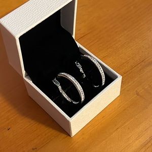 Faux diamond studded hoops